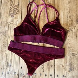 PINK by Victoria’s Secret Crushed Velvet Bralette and Thong